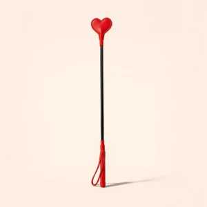 Heart Handle Riding Crop – Premium Faux Leather BDSM Crop (Red)