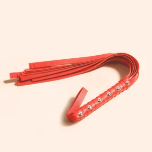 Premium Faux Leather BDSM Flogger – Soft Multi-Tail Sensory Whip (Red)