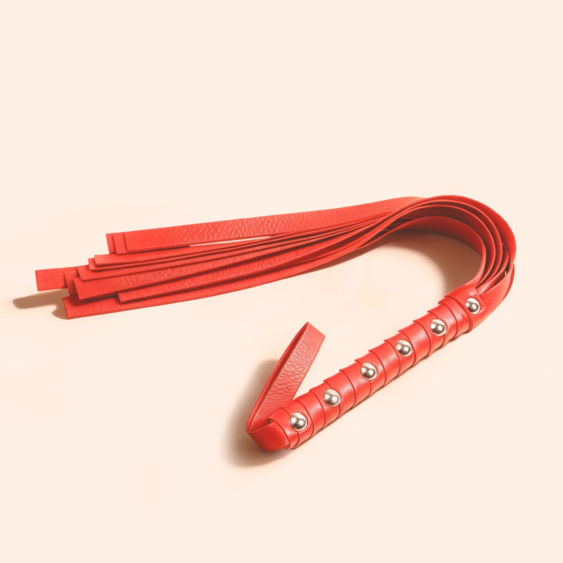 Premium Faux Leather BDSM Flogger – Soft Multi-Tail Sensory Whip (Red)
