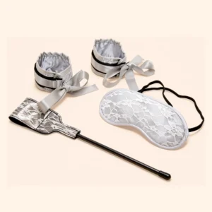 Silver Elegance BDSM Roleplay Kit – Luxury Lace Restraint Set (4-Piece)