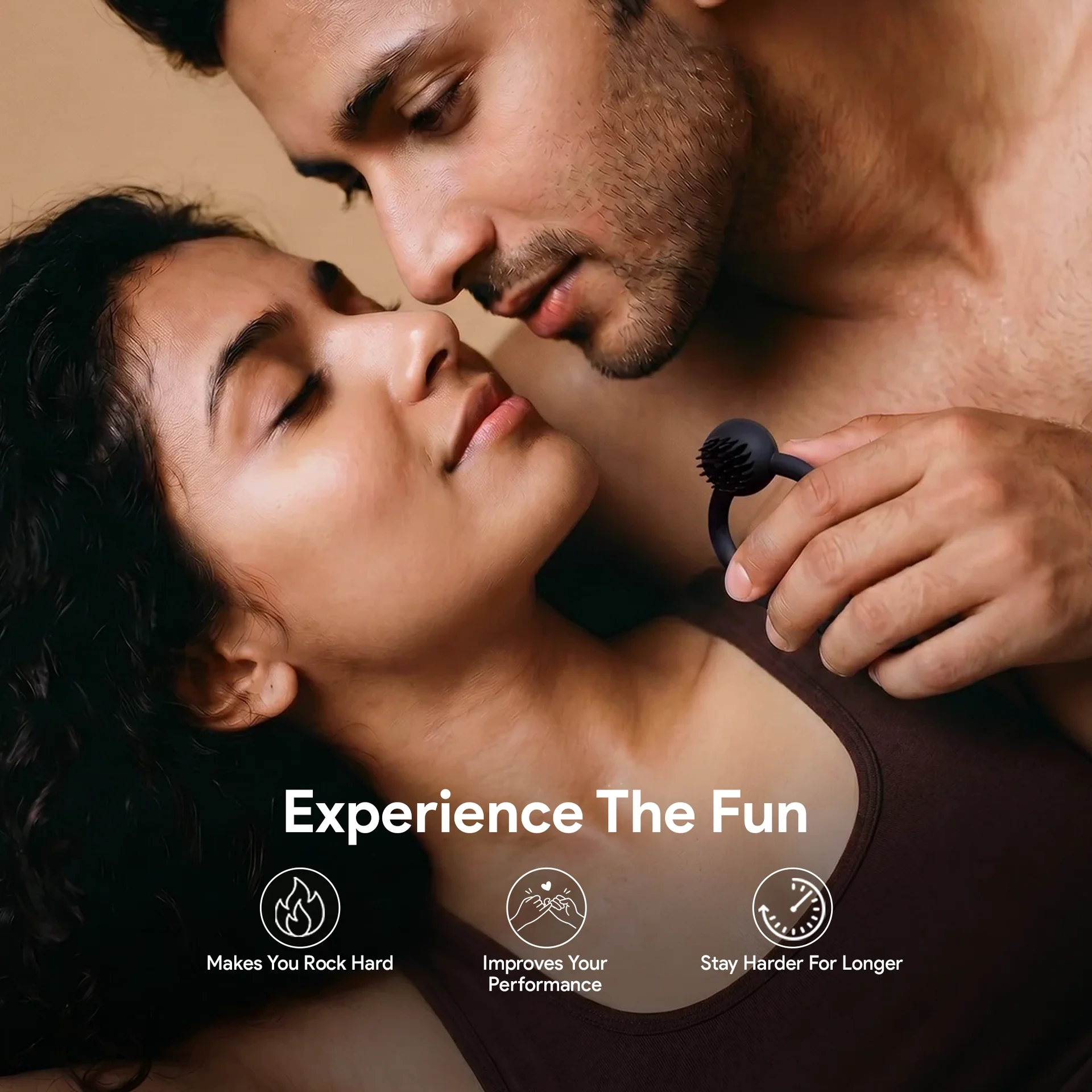 OG Thrill Textured Vibrating Ring – Premium Silicone Couples Ring - Image 2