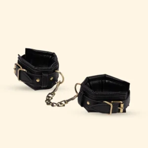 Premium Adjustable Faux Leather Wrist Restraints with Detachable Chain