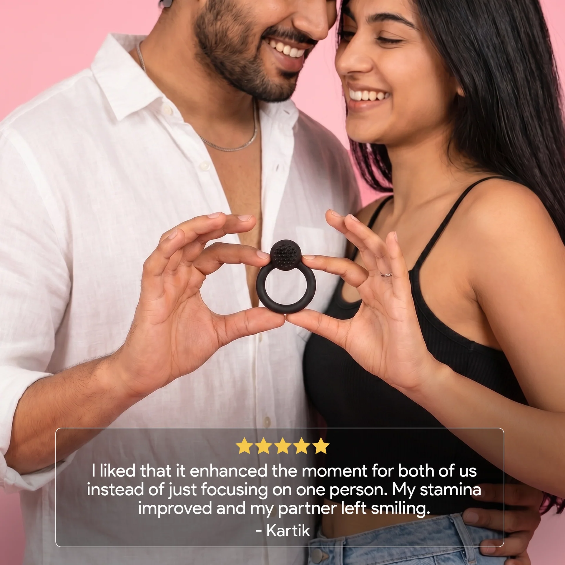 OG Thrill Textured Vibrating Ring – Premium Silicone Couples Ring - Image 3