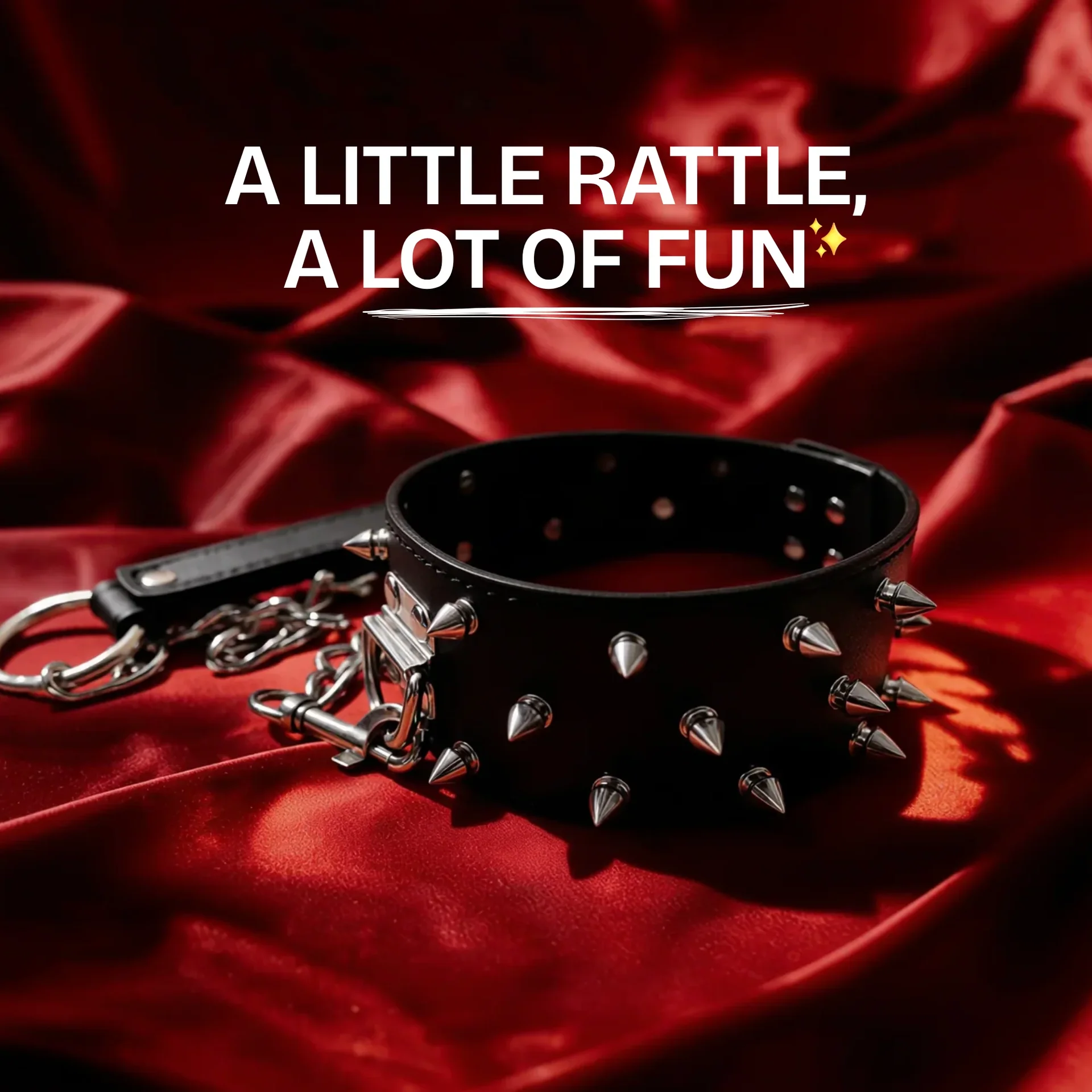 Premium Spiked Leather Collar with Detachable Chain Leash - Image 3