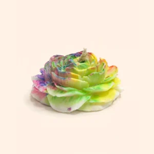Rainbow Bloom Decorative Flower Candle