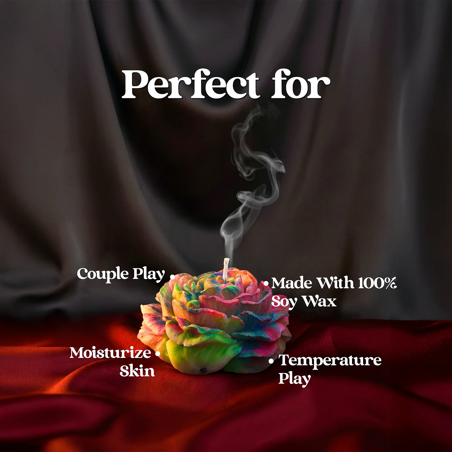 Rainbow Bloom Decorative Flower Candle - Image 3