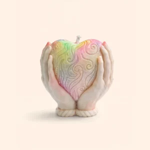 Heart in Hands Decorative Candle