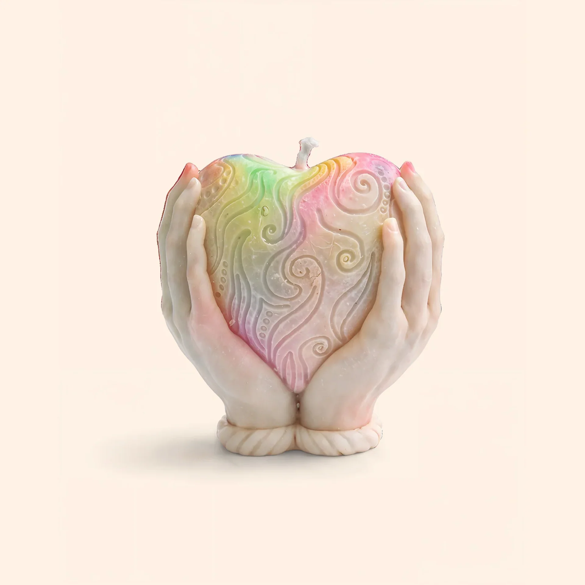 Heart in Hands Decorative Candle