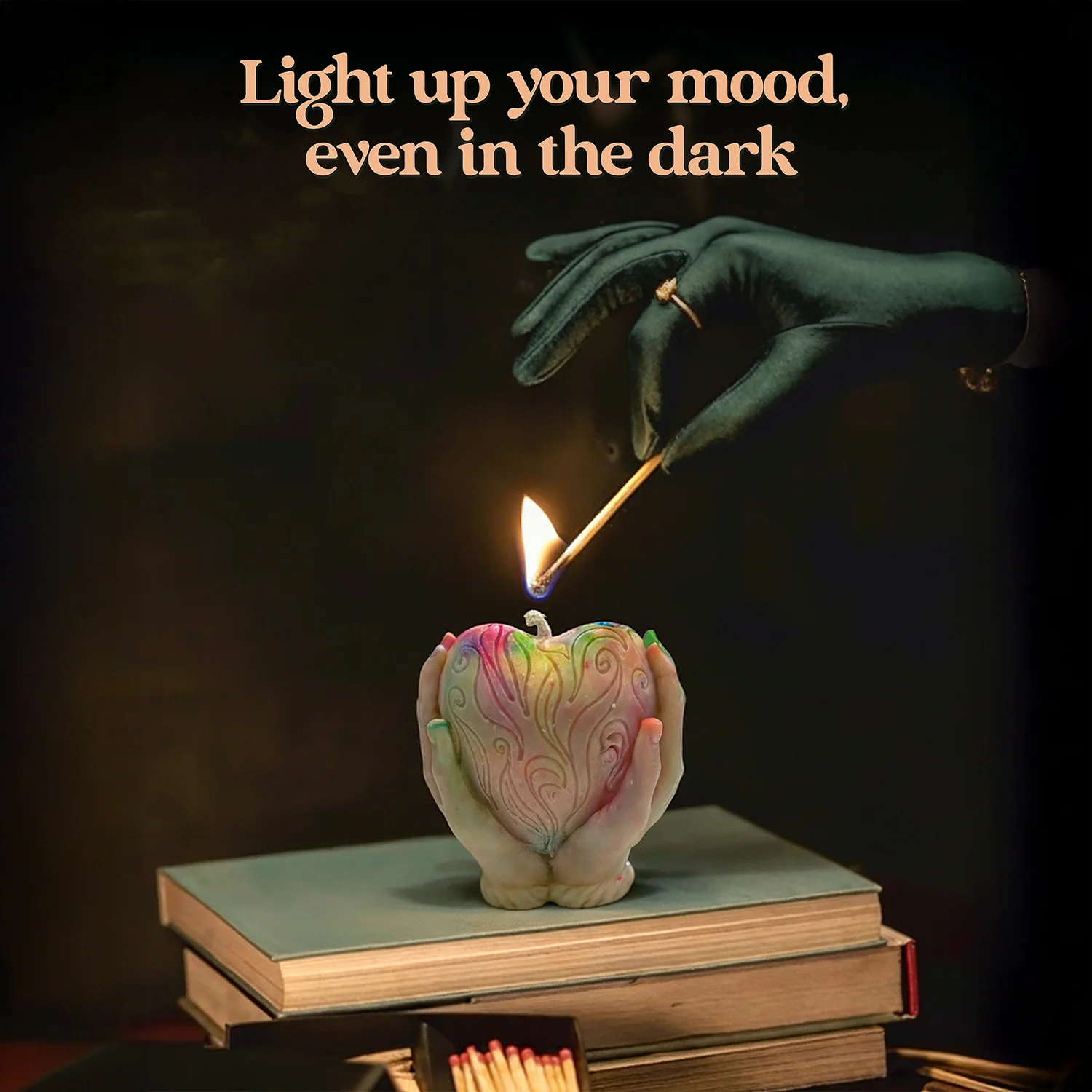 Heart in Hands Decorative Candle - Image 4