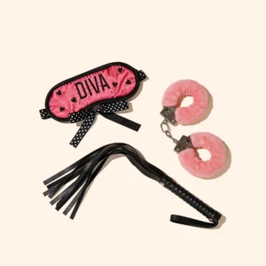 DIVA Luxury BDSM Roleplay Kit – 4 Piece Faux Fur Restraint Set
